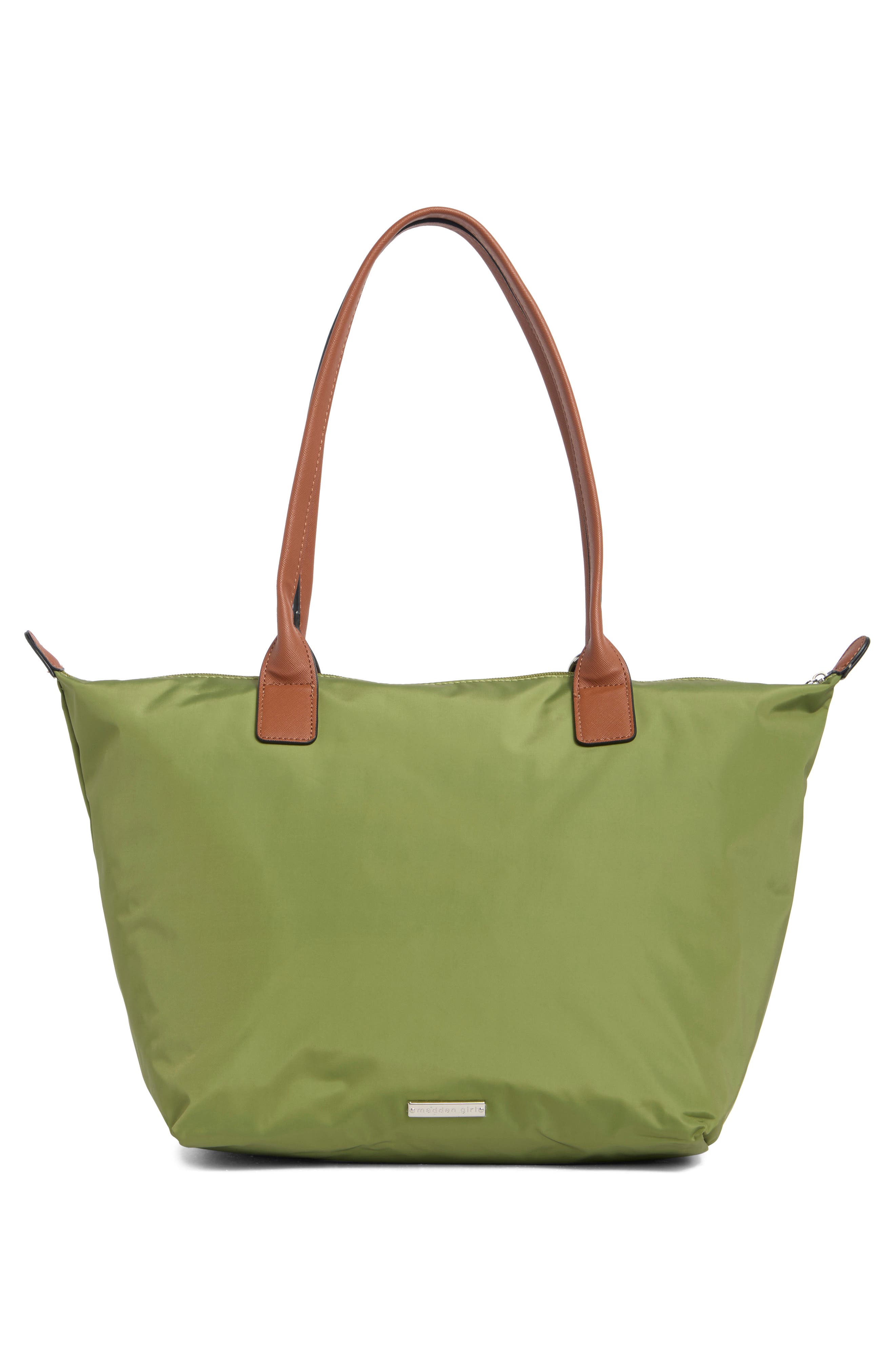 Madden Girl Nylon Tote, Alternate, color, Moss