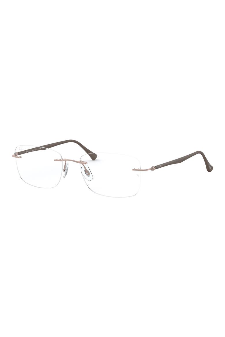 52mm Rectangular Optical Glasses, Alternate, color, BROWN