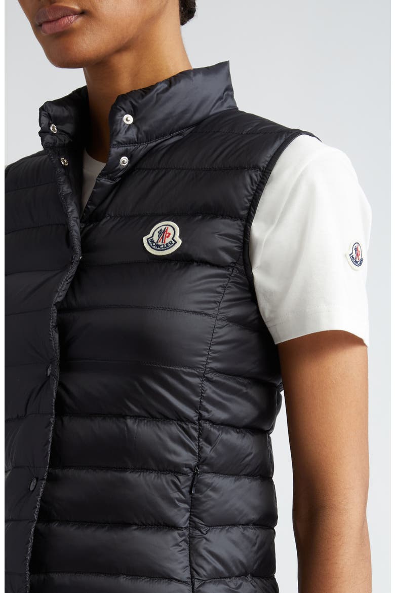Liane Quilted Down Puffer Vest, Alternate, color, BLACK