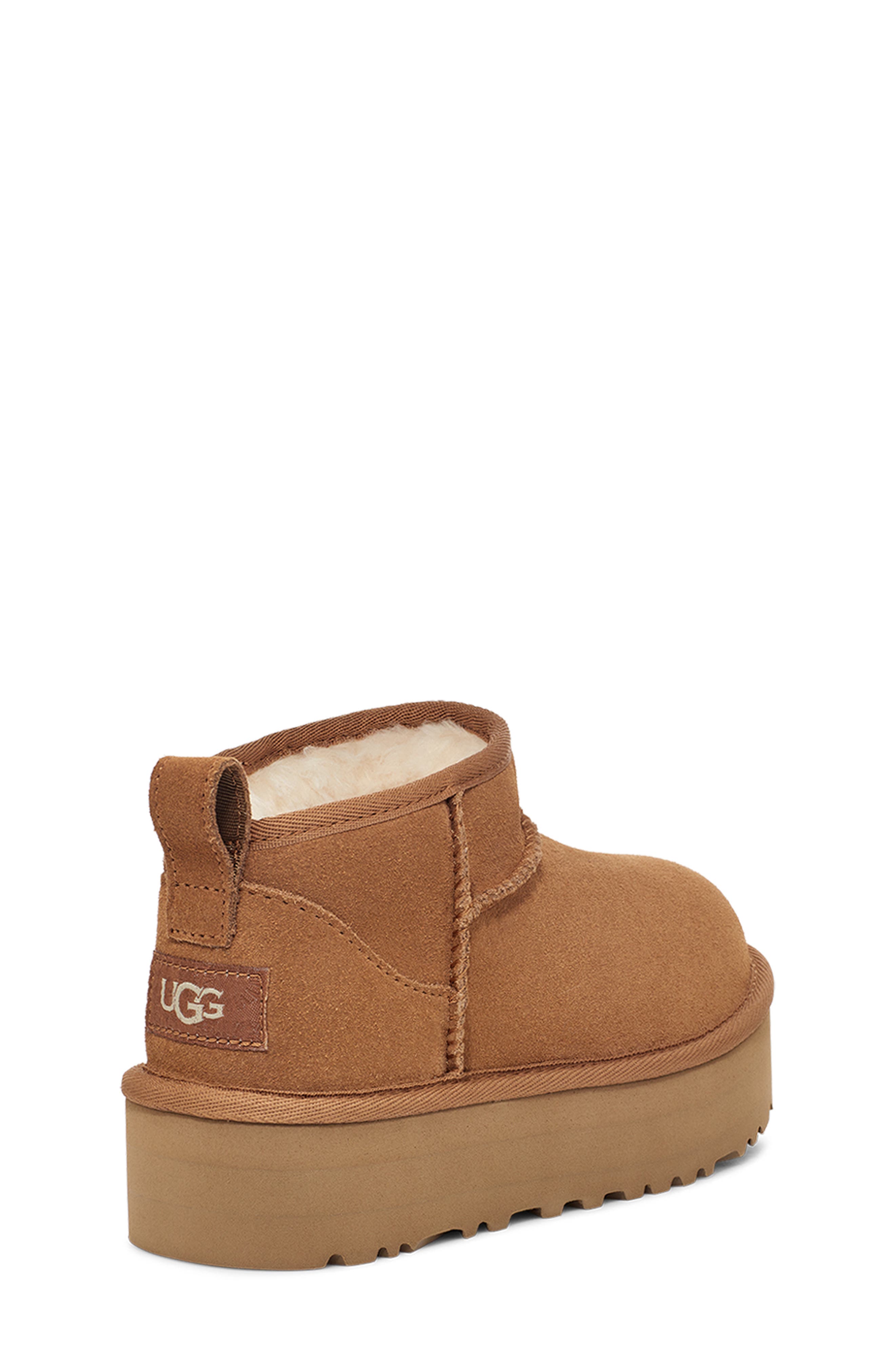 UGG<sup>®</sup> Kids' Classic Ultra Mini Platform Boot, Alternate, color, Chestnut/Chestnut