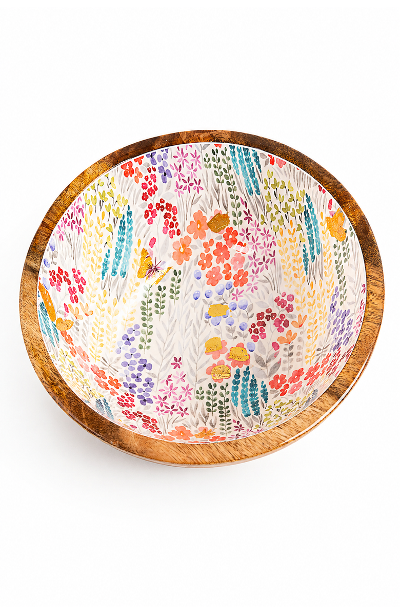Jeanne Fitz Large Floral Gold Foil Bowl, Medium, Alternate, color, Multi And Brown