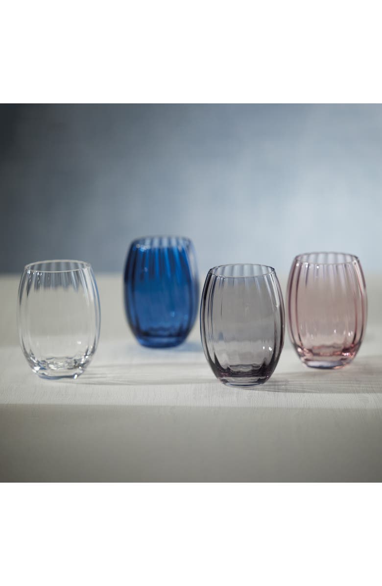 Zodax Malden Optic Set of 4 Stemless Glasses, Alternate, color, Gray