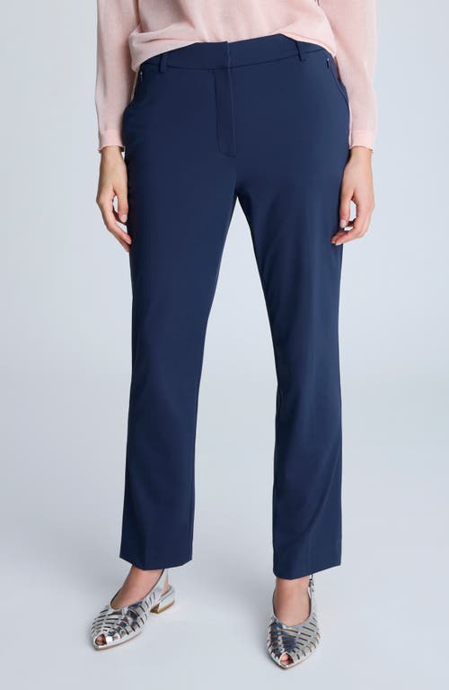 Kenneth Cole Athletic Stretch Flat Front Pants In Dark Navy