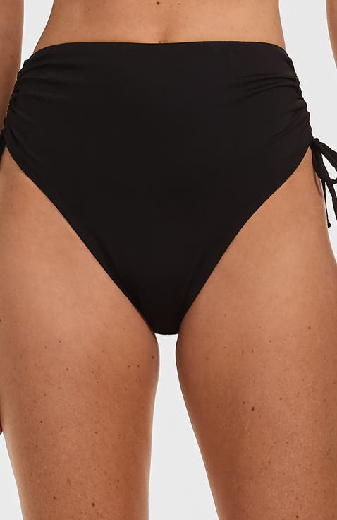 Chlorine Resistant Adjustable High Waisted Bikini Swim Bottoms