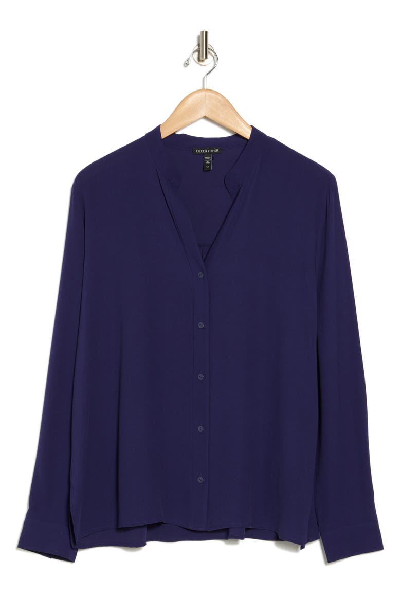 Eileen Fisher Long Sleeve Silk Blouse, Alternate, color,