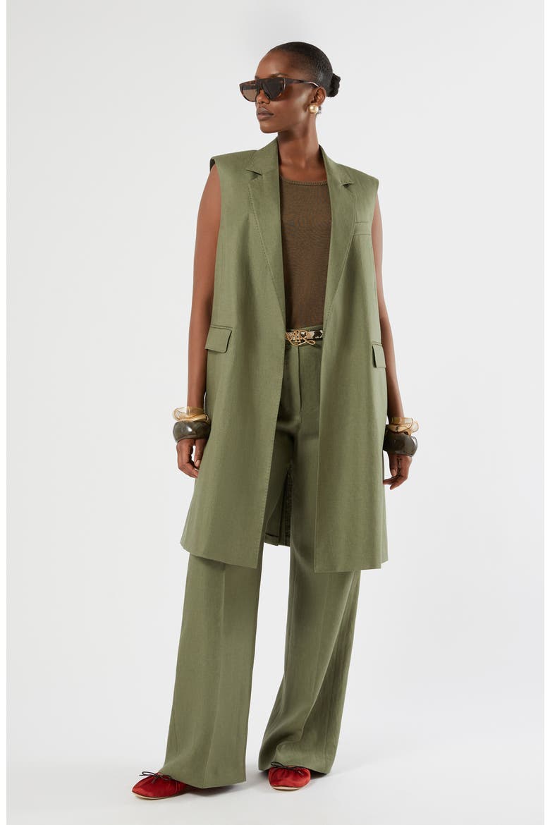 Canapa Linen Wide Leg Pants, Alternate, color, OLIVE GREEN