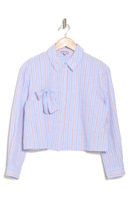 NANETTE LEPORE NANETTE LEPORE STRIPE BOW POPLIN BUTTON-UP SHIRT