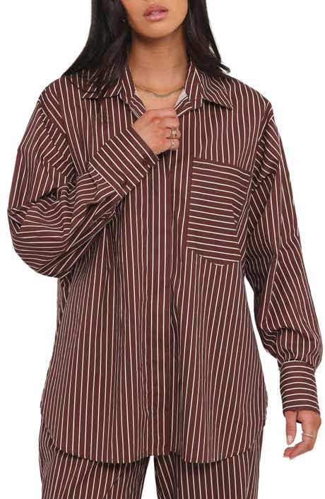 Petal & Pup Darya Stripe Oversize Cotton Button-Up Shirt