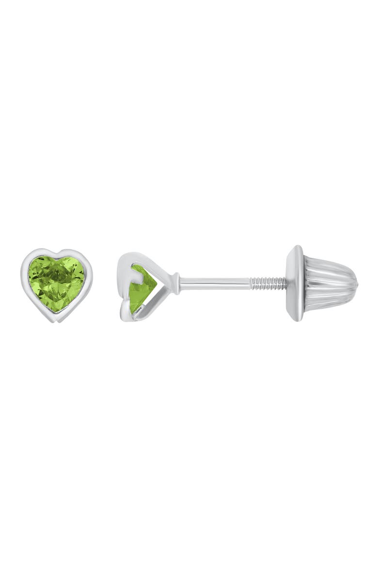 Kids' August Birthstone Stud Earrings, Main, color, GREEN