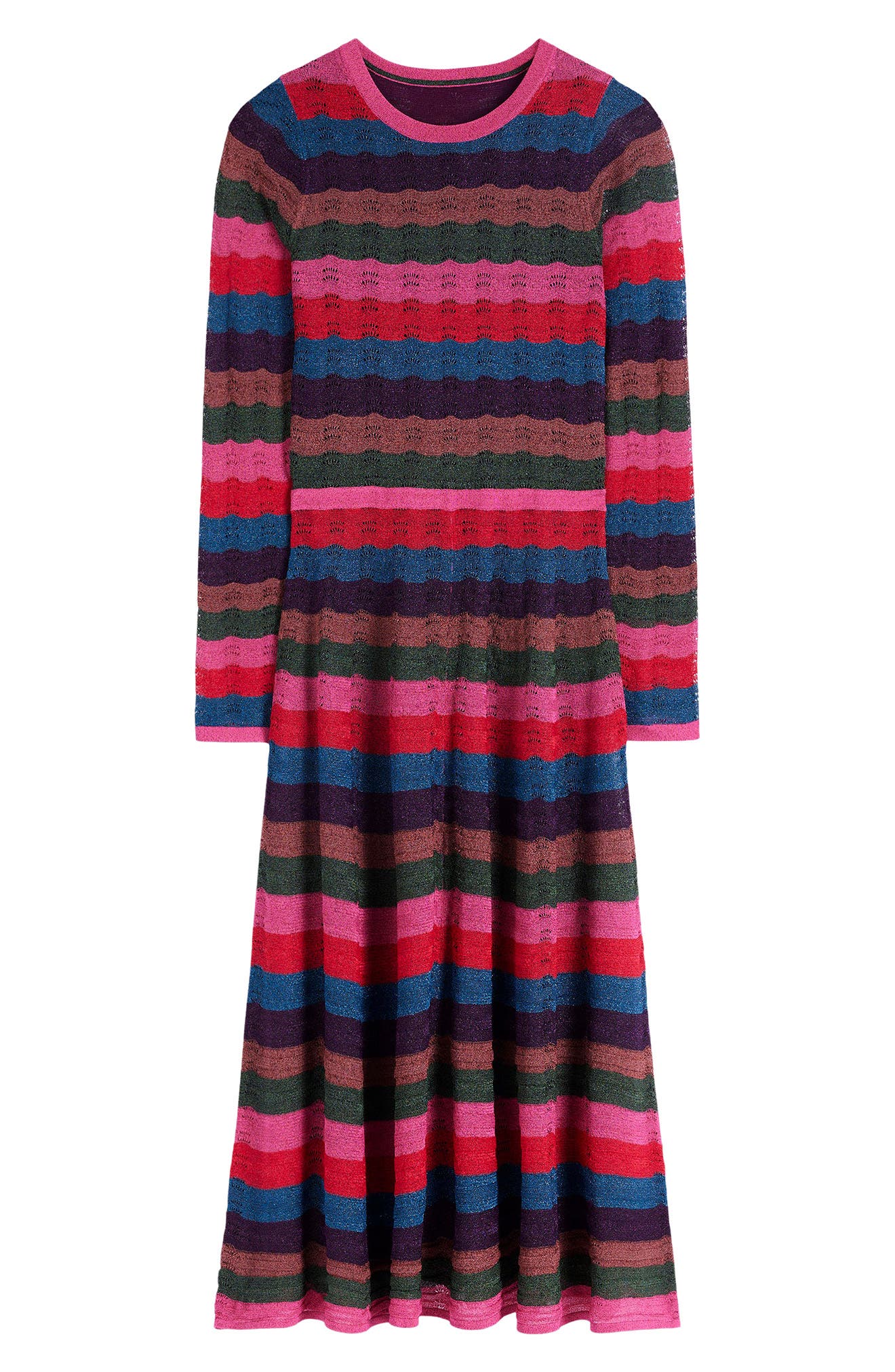 Metallic Wave Long Sleeve Knit Dress - image 2