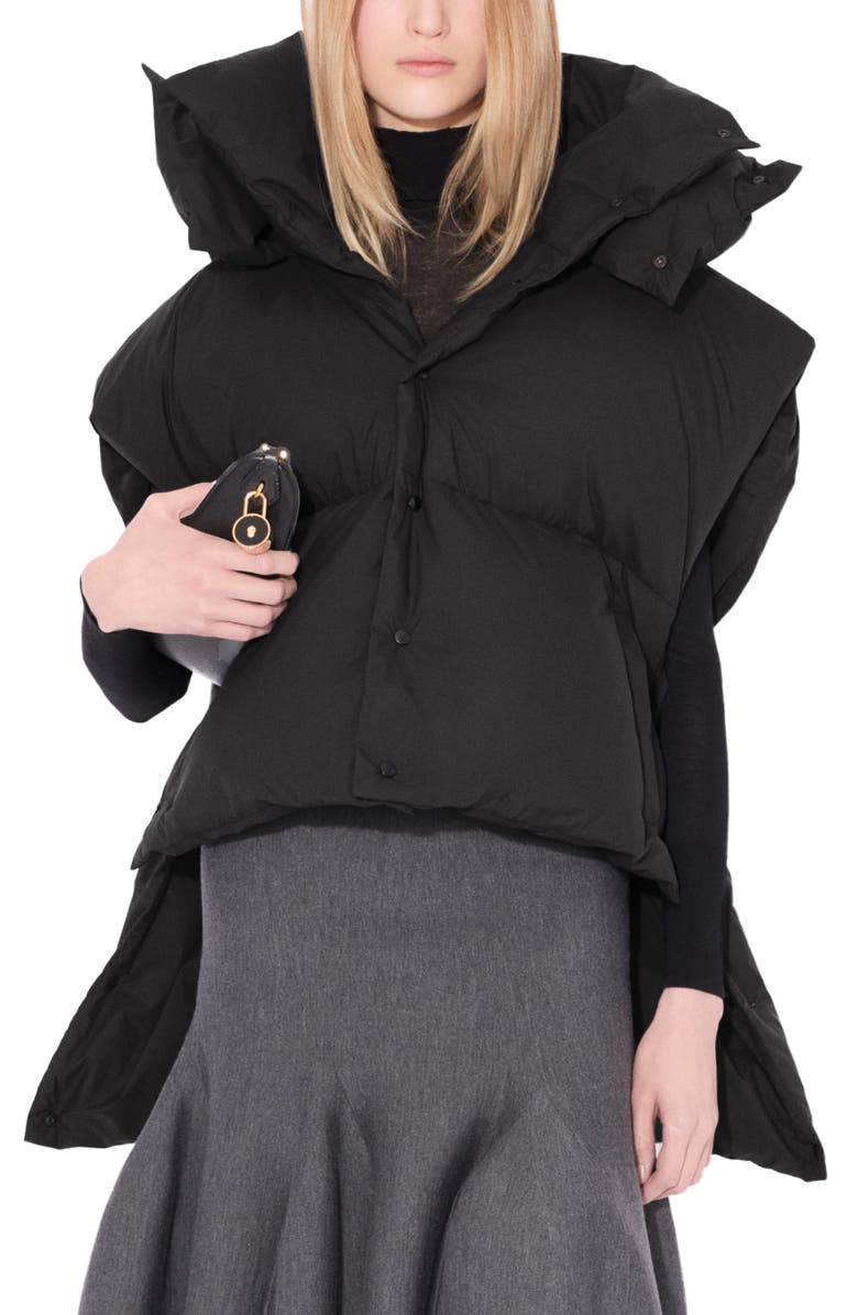 Alaïa Hooded Down Puffer Vest, Main, color, 