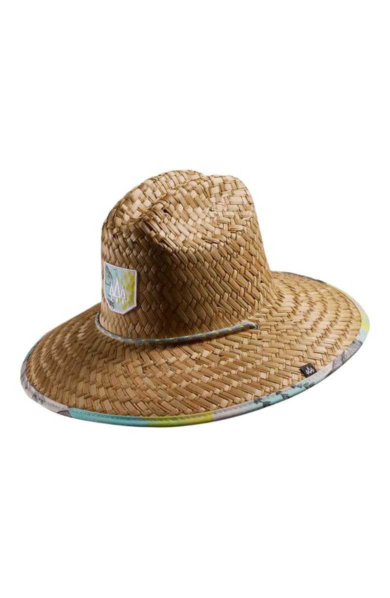 Hemlock Skipper Straw Lifeguard Hat, Main, color, Saltwater Neon