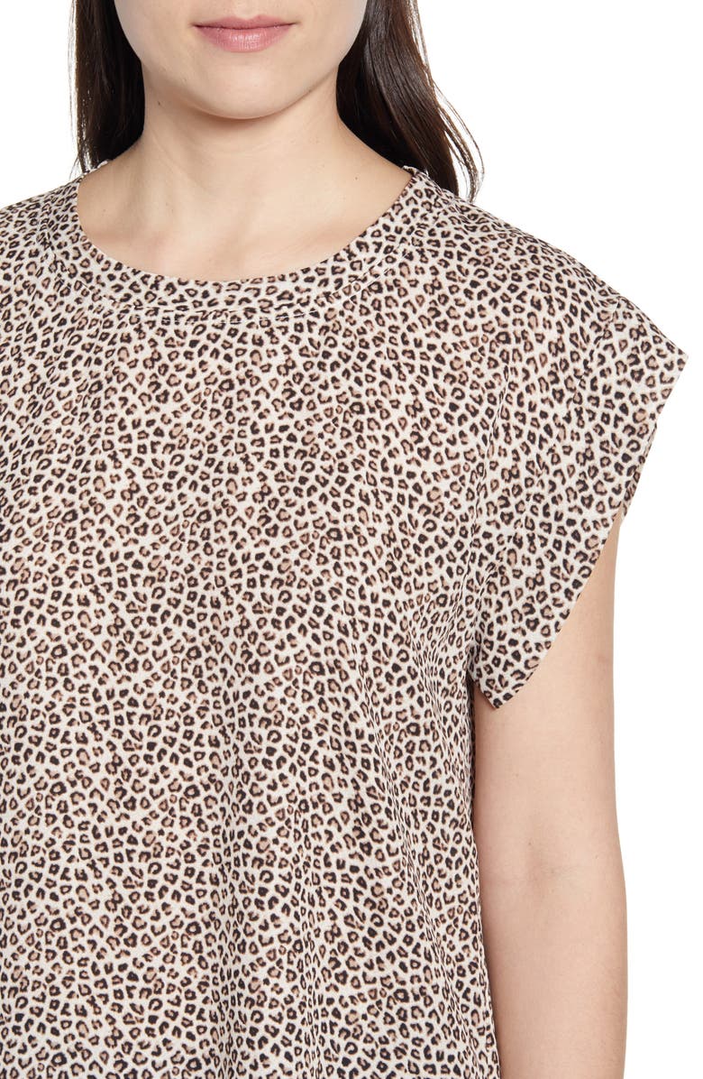 Bobeau Print Oversize Cap Sleeve Top, Alternate, color, 