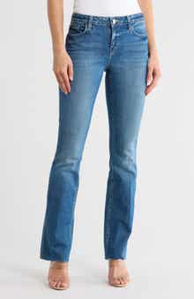 L'AGENCE Sneeki Low Rise Raw Hem Straight Leg Jeans