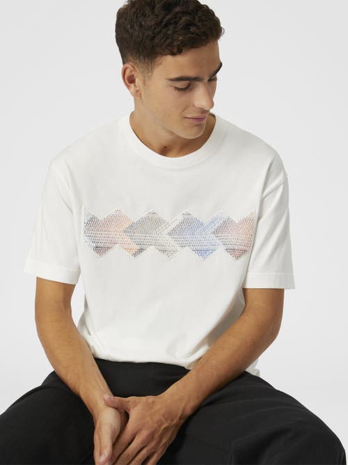 Missoni Cotton Crewneck T-shirt With Gradient Zig Zag Insert In White
