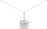 Haus of Brilliance Sterling Silver 1/2 Cttw Diamond Sunburst Medallion Pendant Necklace