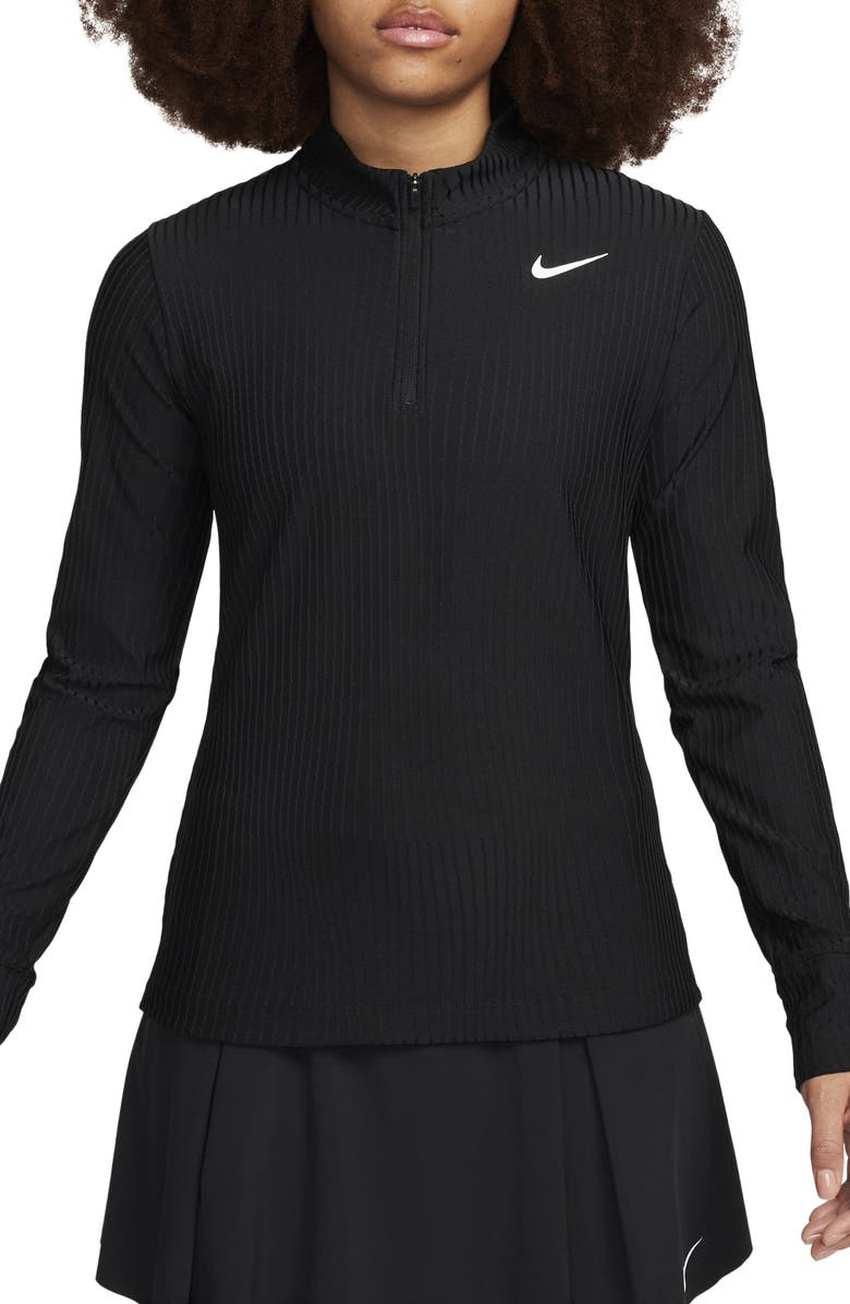 Nike Tour Dri-FIT ADV Half Zip Golf Top, Main, color, Black/ White