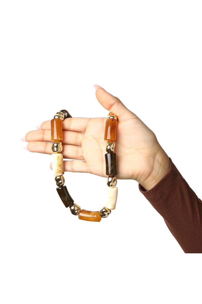 Women's Thick Beaded Necklace, 18 Inch + 2 Inch Extender, Gold-Tone Plated Fashion Jewelry, Alternate, color, Gold-Tone