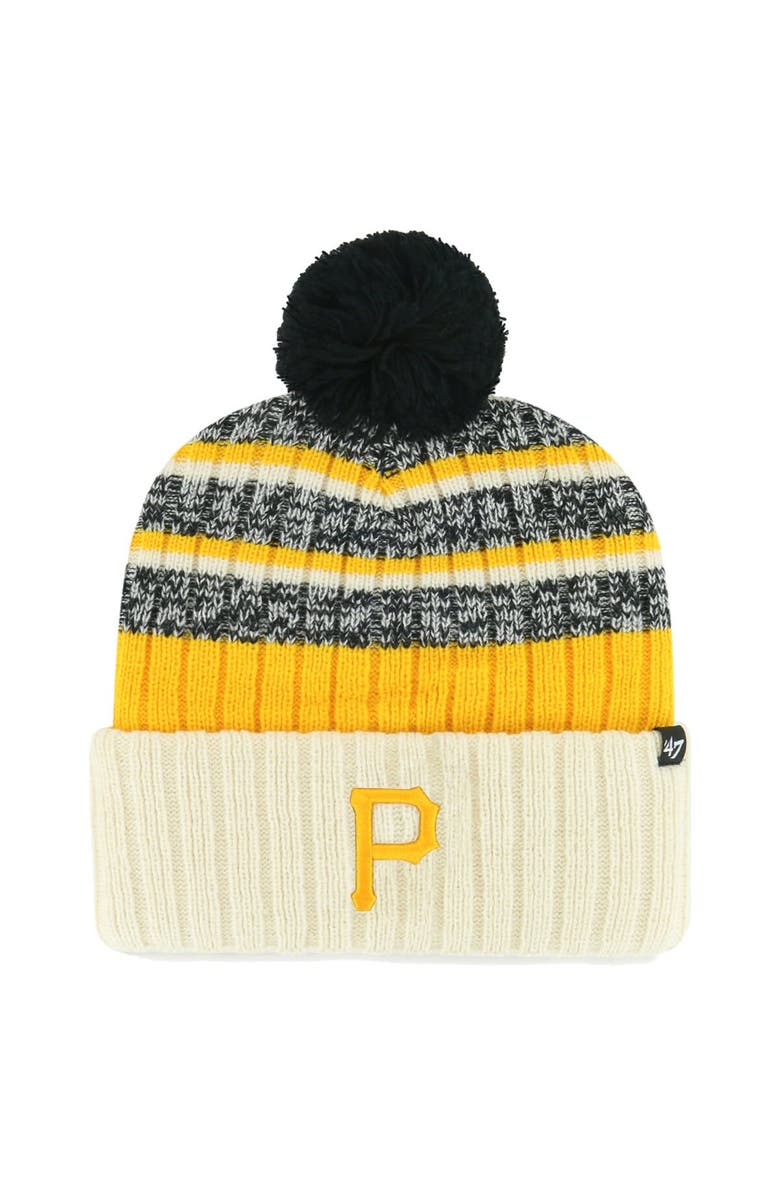 '47 Men's '47 Natural Pittsburgh Pirates Tavern Cuffed Knit Hat with Pom, Main, color, Natural
