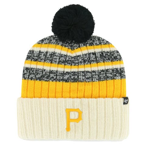 Men's '47 Natural Pittsburgh Pirates Tavern Cuffed Knit Hat with Pom
