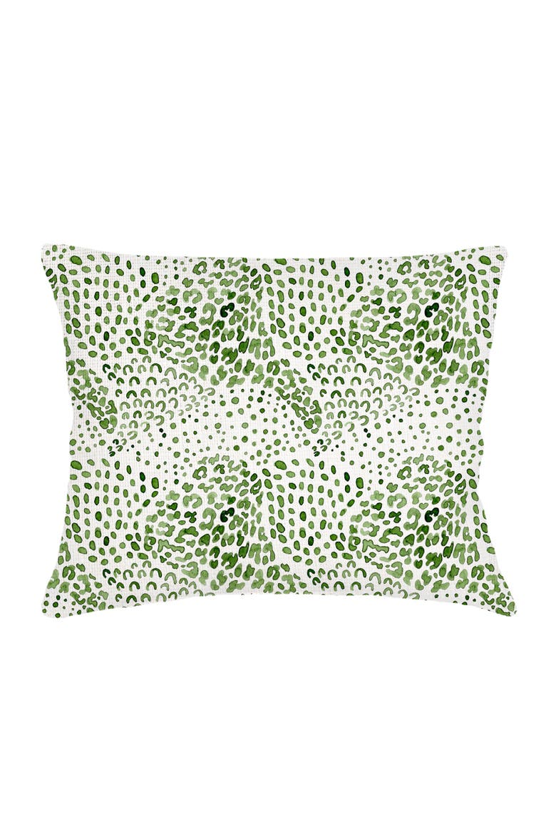Green Cheetah Velvet Pillow with Down Insert, Main, color, Green