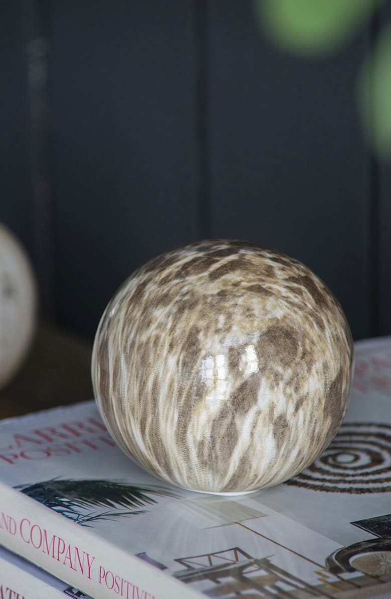 A & B Home Set of 6 Marble Ceramic Ball Accents, Alternate, color, Gray