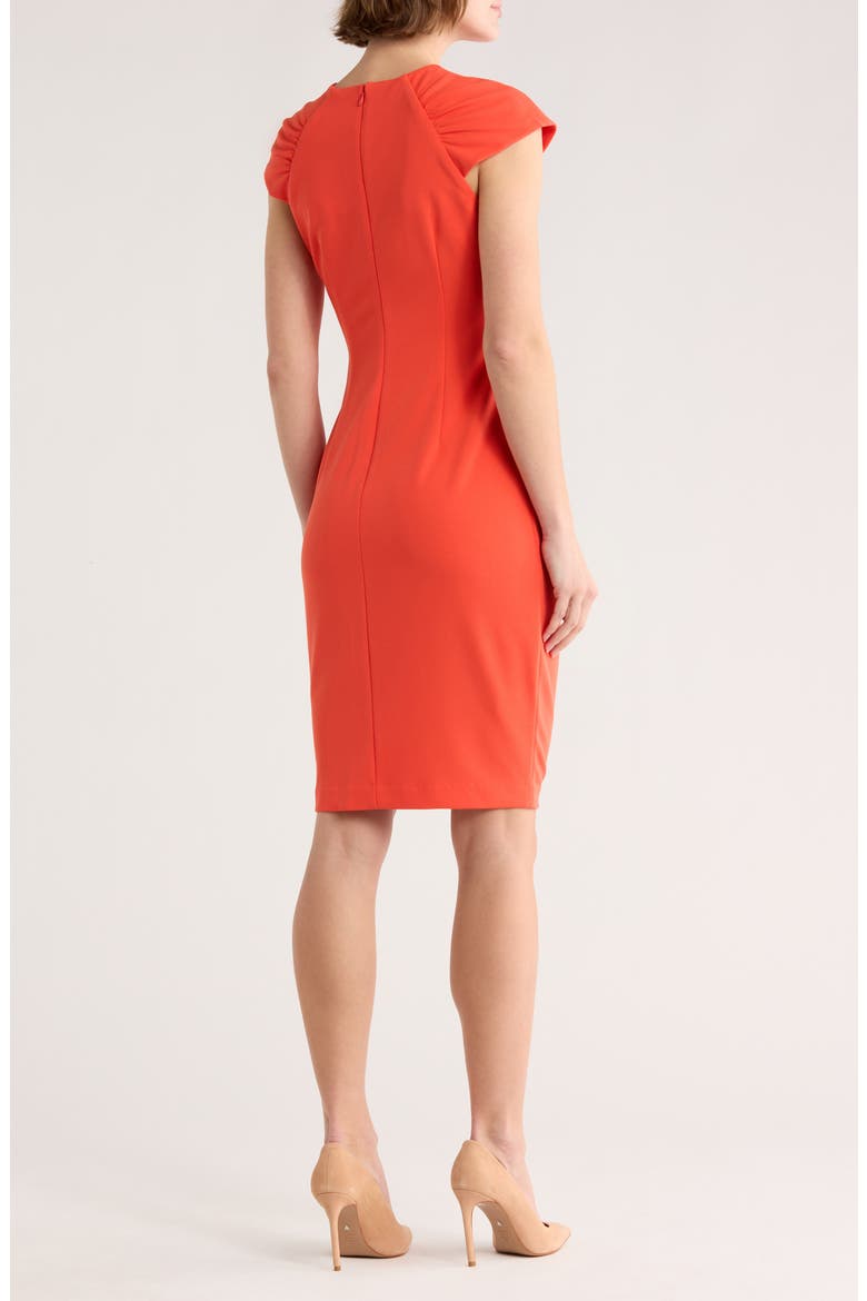 Cap Sleeve Sheath Dress, Alternate, color, GINGER