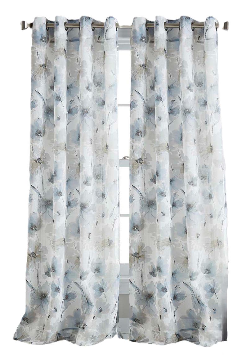Modern Bloom Curtain Panel, Main, color, LINEN