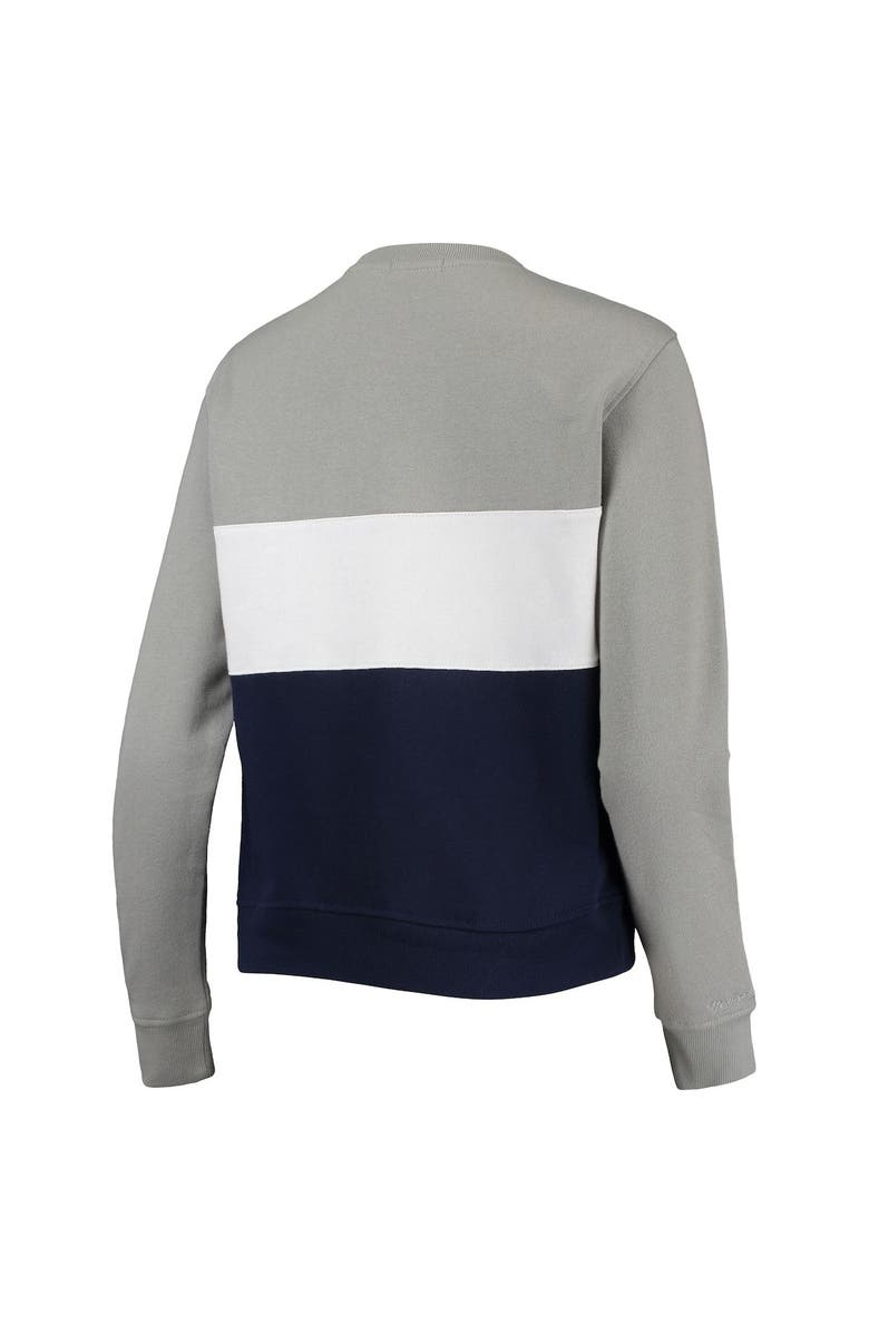 Mitchell & Ness Women's Mitchell & Ness Navy New York Yankees Color Block 2.0 Pullover Sweatshirt, Alternate, color, 