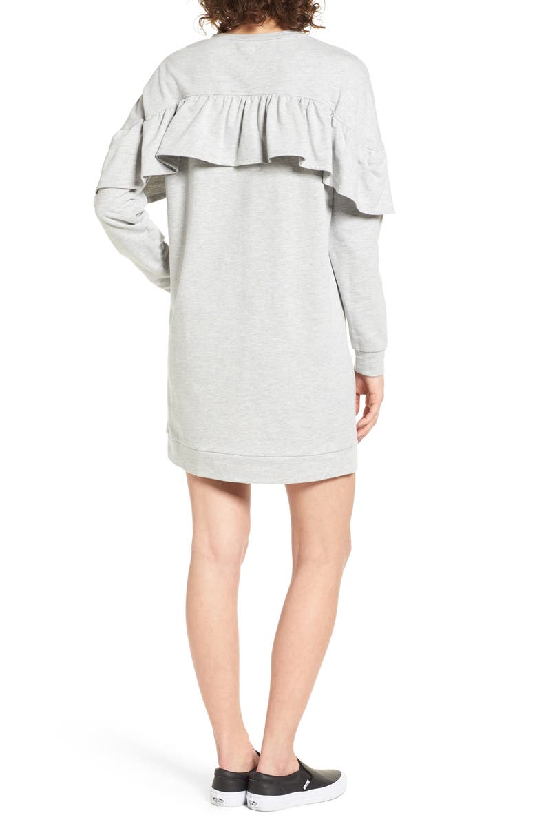 Love, Fire Ruffle Sweatshirt Dress, Alternate, color,