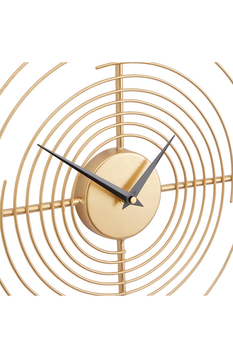 VIVIAN LUNE HOME Goldtone Metal Open Frame Swirl Wall Clock, Alternate, color, Gold