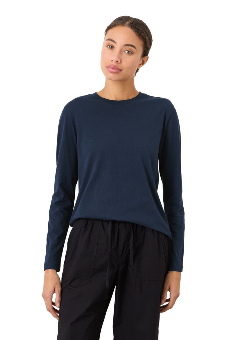 Organic Cotton Softspun Essential Crewneck Long Sleeve Tee, Alternate, color, Navy