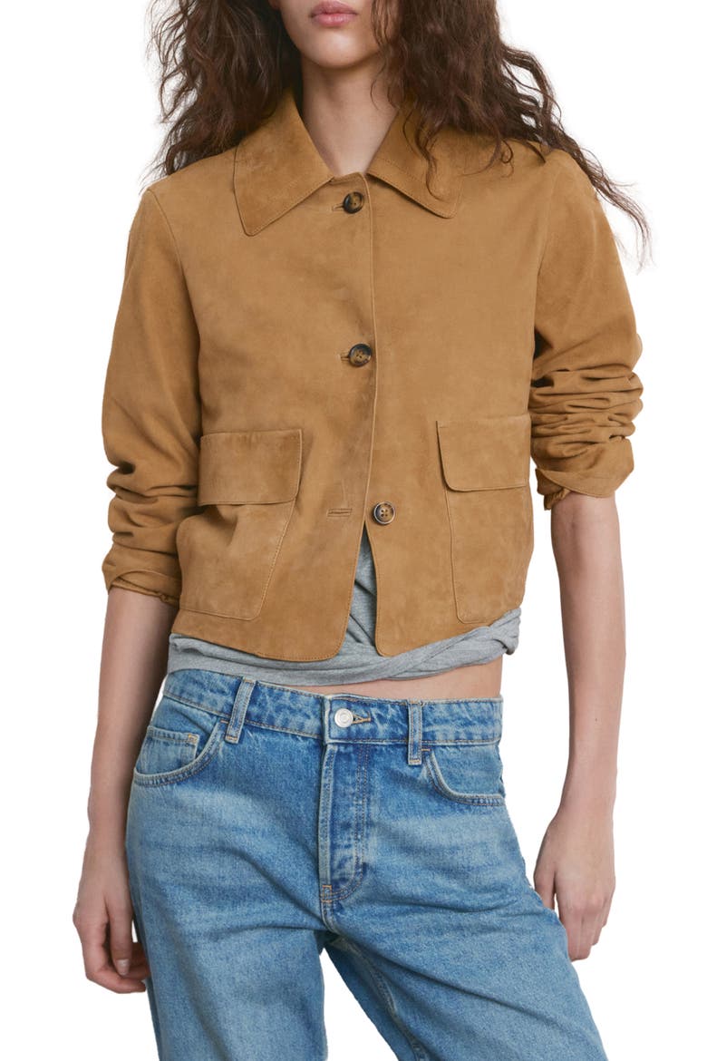 Suede Jacket, Main, color, OCHRE
