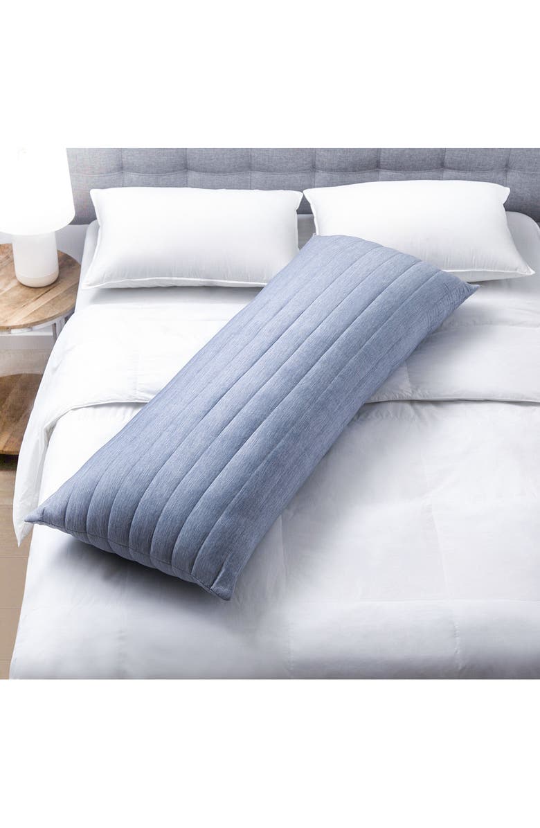Allied Home Below Zero Channel Quilted Body Pillow, Alternate, color, Blue