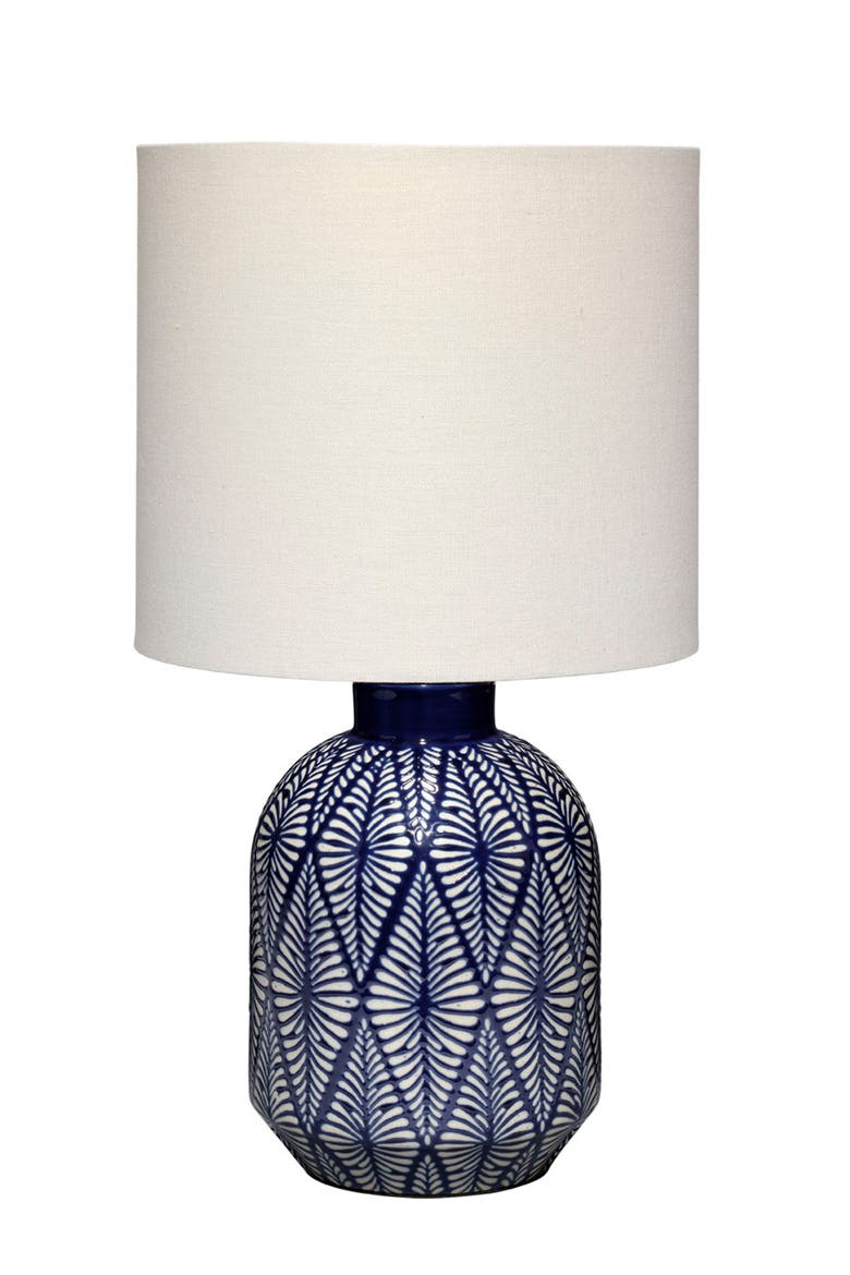 Highland Ceramic Table Lamp with Linen Shade, Main, color, Blue