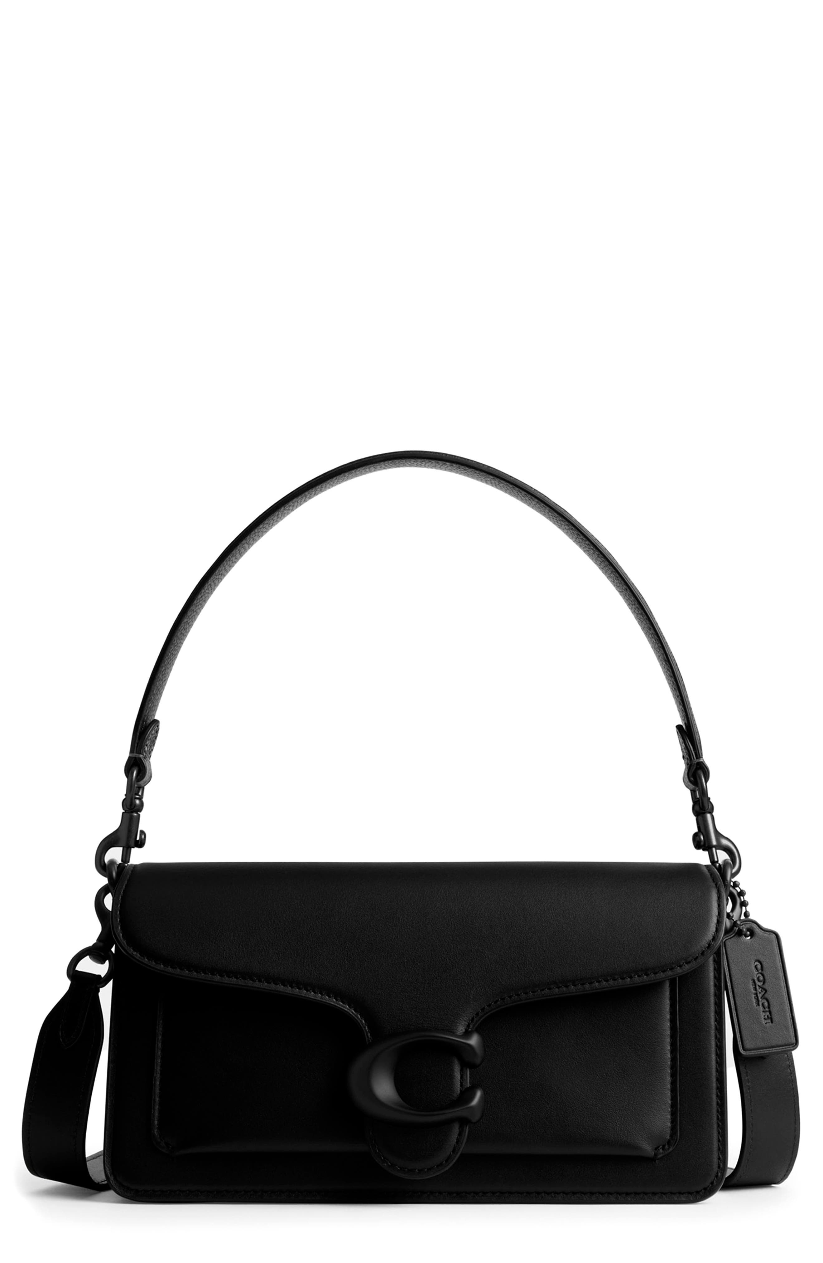 COACH Tabby 26 Black Collection Leather Shoulder Bag, Main, color, 