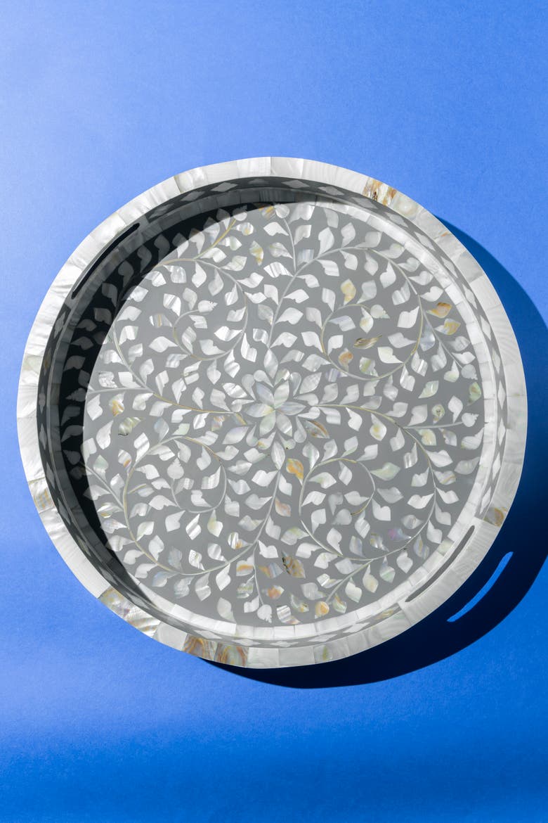 Jodhpur Round Tray, Main, color, Grey