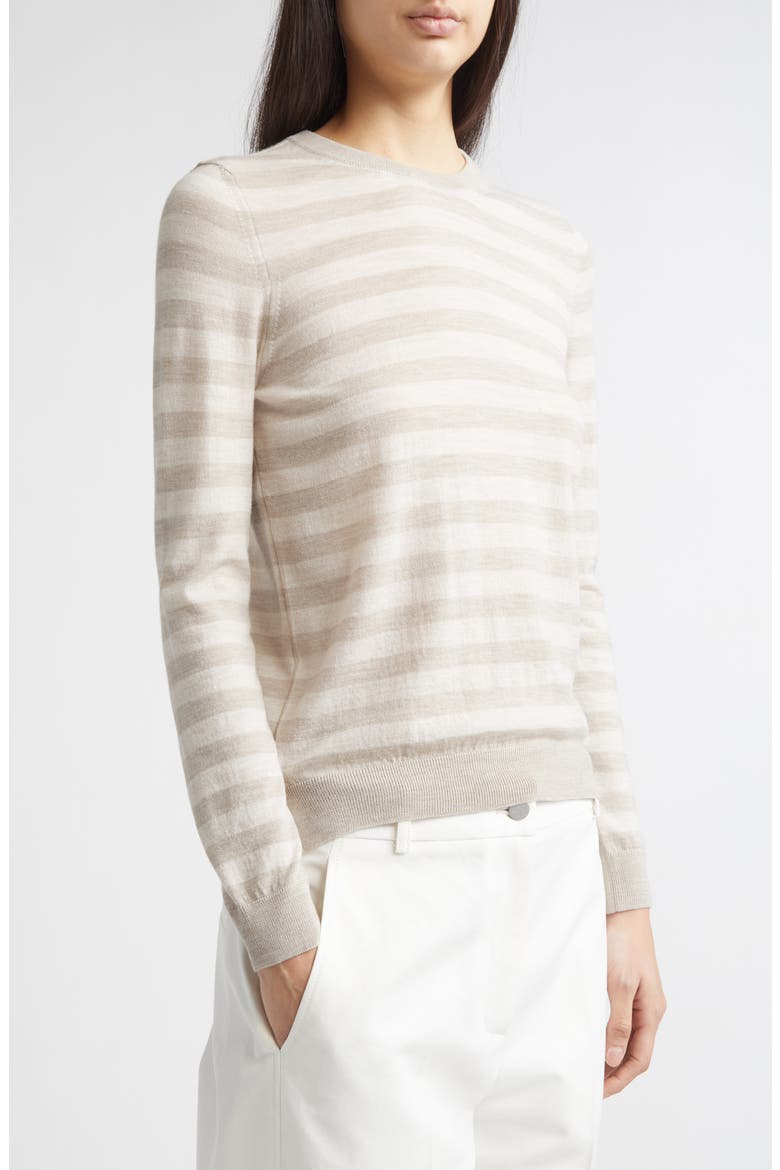 Greta Stripe Wool Sweater, Alternate, color, STONE STRIPE
