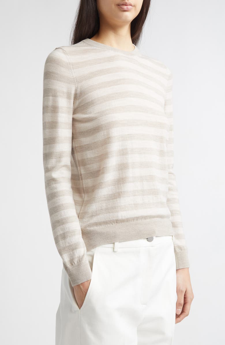 PARTOW Greta Stripe Wool Sweater, Alternate, color, Stone Stripe