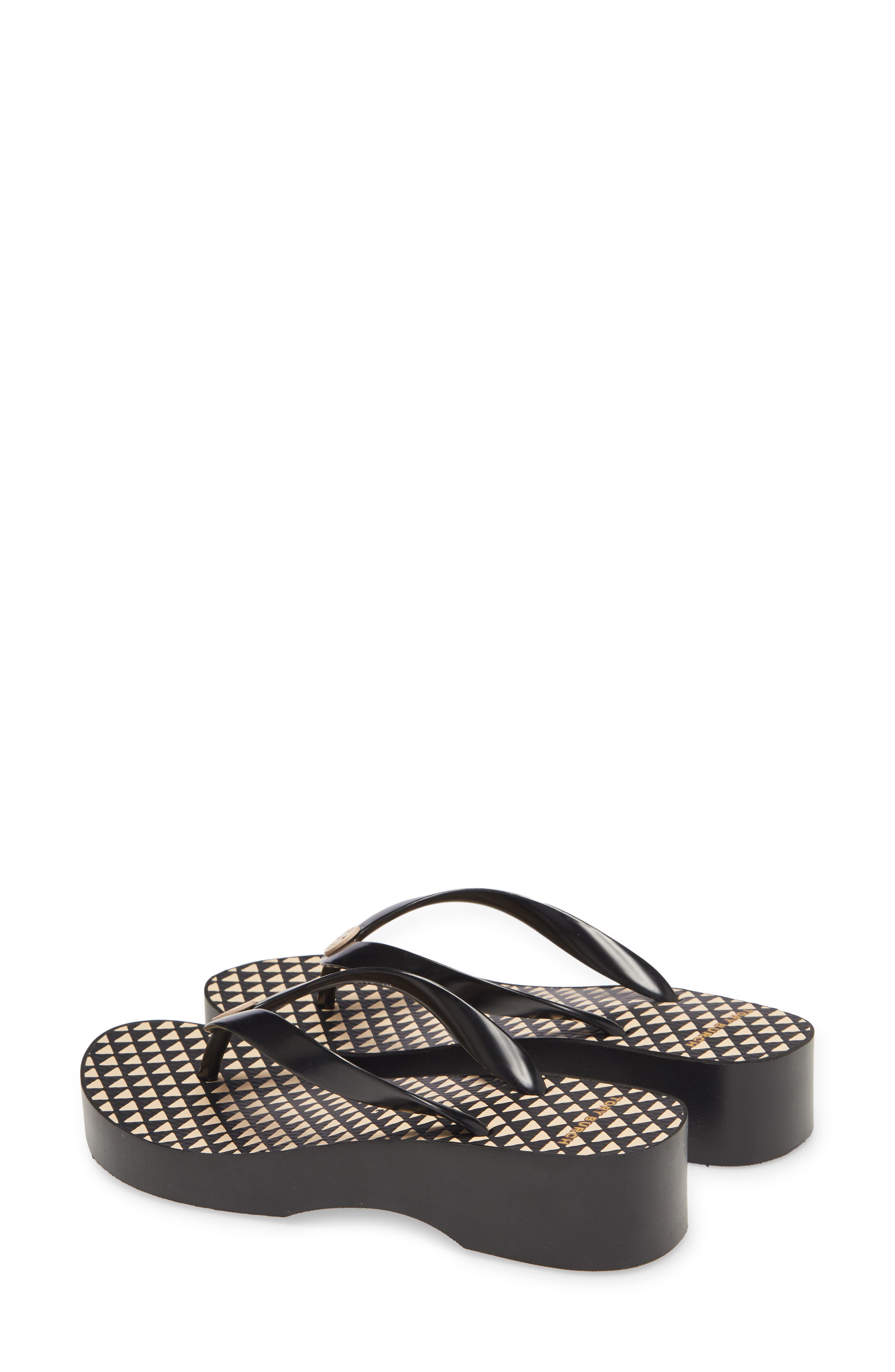 Wedge Flip Flop, Alternate, color, TRIANGLE GEO VISCOSE