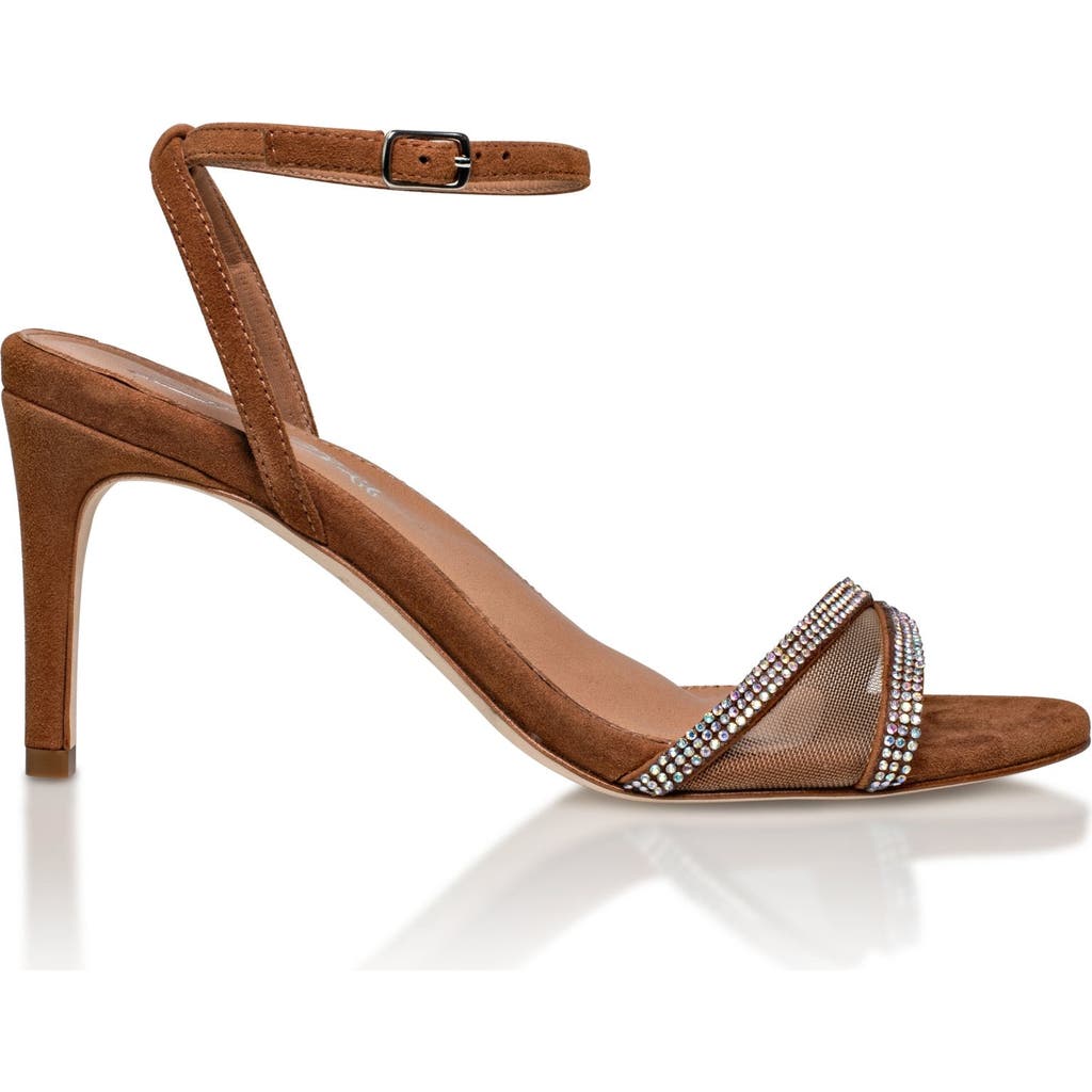 Joan Oloff Shoes Fame Ankle Strap Sandal Heel In Brown