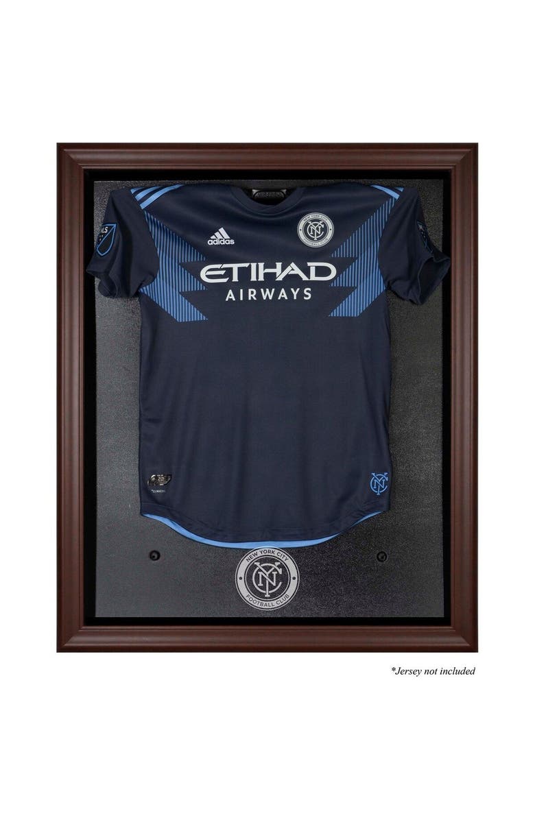 FANATICS AUTHENTIC New York City FC Framed Brown Team Logo Jersey Display Case, Main, color,