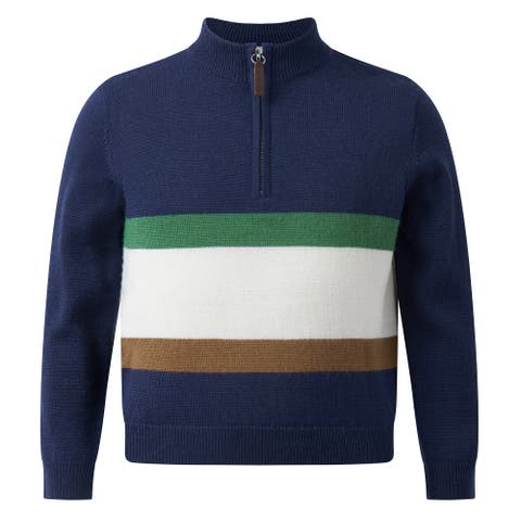 Stripe Half-zip Sweater