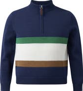 Rachel Riley Stripe Half-zip Sweater