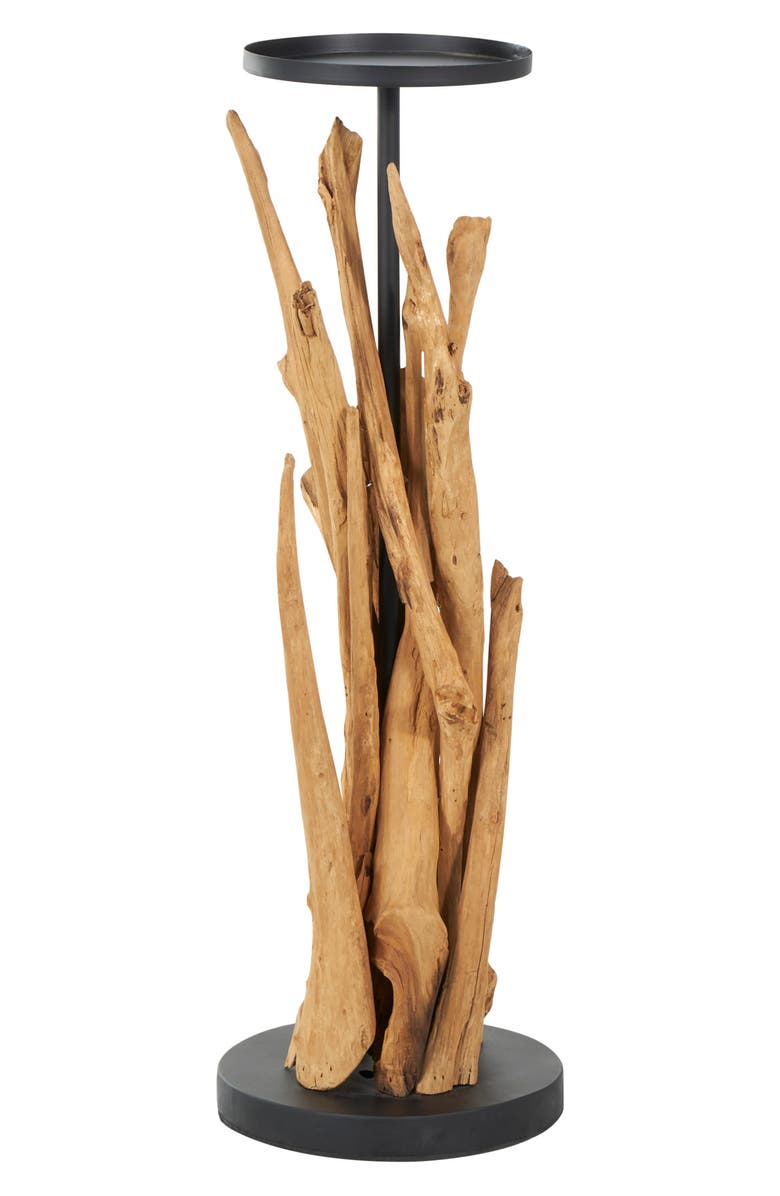 GINGER BIRCH STUDIO Teakwood Candleholder, Alternate, color,