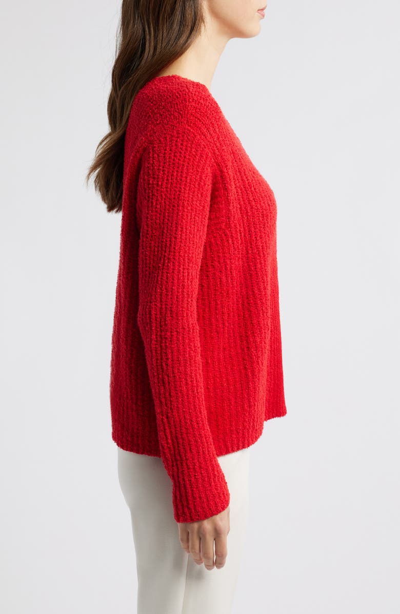 Eileen Fisher V-Neck Organic Cotton 
Cashmere Blend Sweater, Alternate, color, Rdpoy