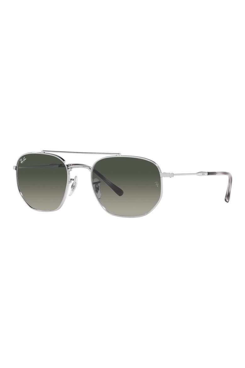 54mm Gradient Irregular Sunglasses, Alternate, color, SILVER