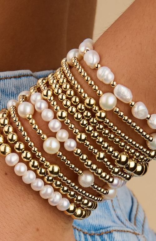 Little Sky Stone Avery Pearl Bead Bracelet In White