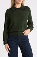 Democracy Whipstitch Collared Sweater