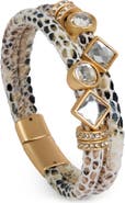 SAACHI Crystal Faux Leather Bracelet